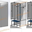 Шкаф гардеробный двухсекционный 2 двери (с нишей для скамьи) 1850*500*600 S-0,8мм - uralbiznesstroi.ru – Казань