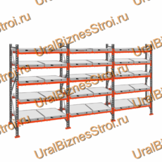 Стеллаж с выкатными платформами  2500*5400*1050 5 яруса 30 платформ - uralbiznesstroi.ru – Казань
