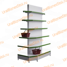 Стеллаж островной с торцевыми полками 2350*400*900 6 полок - uralbiznesstroi.ru – Казань