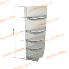 Торговый угловой стеллаж 2350*500*900 5 полок - uralbiznesstroi.ru – Казань