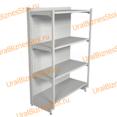 Торговый пристенный стеллаж с передней стойкой 1450*600*1000 4 полки - uralbiznesstroi.ru – Казань