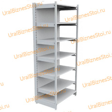 Торговый пристенный стеллаж с передней стойкой 2800*500*600 7 полок - uralbiznesstroi.ru – Казань