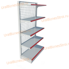 Торговый пристенный стеллаж сеткой 2350*500*900 5 полок - uralbiznesstroi.ru – Казань