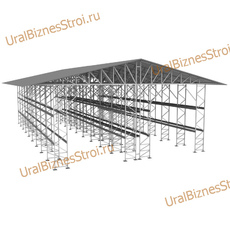 Быстровозводимый (каркас) склад 12000*25000*8000 мм 3 яруса - uralbiznesstroi.ru – Казань