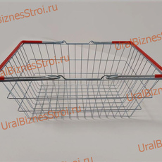 Корзина покупательская, цинк хроматированный (20л) 2 ручки, ПВХ,  цвет-красный - uralbiznesstroi.ru – Казань
