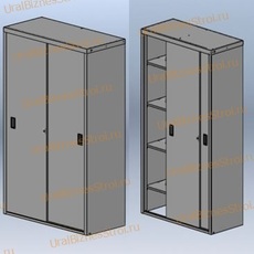 Шкаф архивный купе 2000*2000*450 двухсекционный 2 раздвижные двери - uralbiznesstroi.ru – Казань