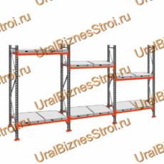 Стеллаж с выкатными платформами  2500*5400*1050 2 яруса 12 платформ - uralbiznesstroi.ru – Казань