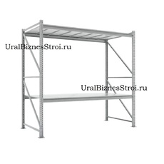 Грузовой стеллаж 2040*600*2500 2 яруса навесных с настилом (оцинк.) - uralbiznesstroi.ru – Казань