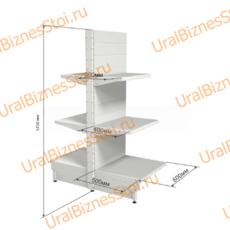 Торговый островной стеллаж 1450*500*600 3 полки - uralbiznesstroi.ru – Казань