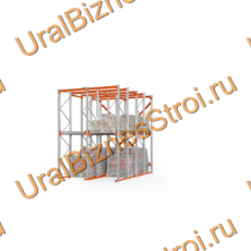 Стеллаж набивной паллетный (4000х3060х5000 мм), 2 линии, 2 яруса - uralbiznesstroi.ru – Казань