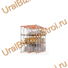 Стеллаж набивной паллетный (4500х3060х6000 мм), 2 линии, 3 яруса - uralbiznesstroi.ru – Казань