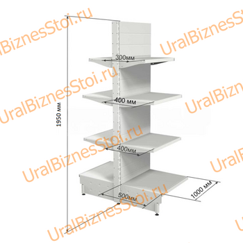 Торговый островной стеллаж 1950*500*1000 4 полки - uralbiznesstroi.ru – Казань