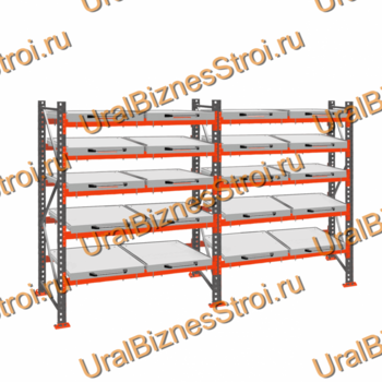 Стеллаж с выкатными платформами  2500*3600*1050 5 яруса 20 платформ - uralbiznesstroi.ru – Казань
