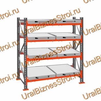 Стеллаж с выкатными платформами  2000*1800*1050 4 яруса 8 платформ - uralbiznesstroi.ru – Казань