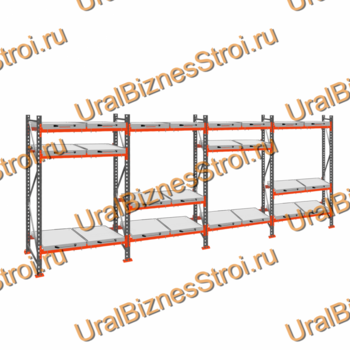 Стеллаж с выкатными платформами  2000*7200*1050 3 яруса 24 платформы - uralbiznesstroi.ru – Казань