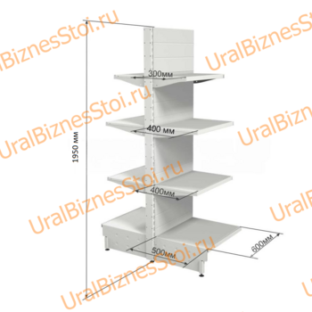 Торговый островной стеллаж 1950*500*600 4 полки - uralbiznesstroi.ru – Казань