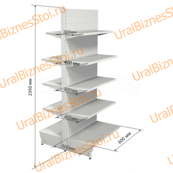 Торговый островной стеллаж 2350*500*600 5 полок - uralbiznesstroi.ru – Казань