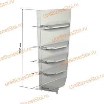 Торговый угловой стеллаж 2350*500*900 5 полок - uralbiznesstroi.ru – Казань