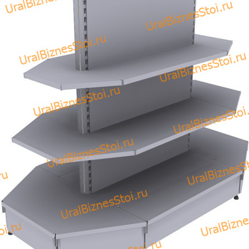 Стеллаж островной с торцевыми полками 1450*300*900 3 полки - uralbiznesstroi.ru – Казань