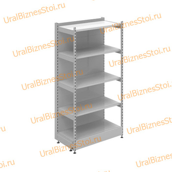 Торговый пристенный стеллаж с передней стойкой 1950*600*1200 5 полок - uralbiznesstroi.ru – Казань