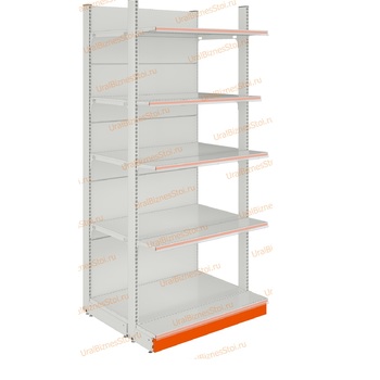 Торговый пристенный стеллаж с передней стойкой 2350*700*1200 5 полок - uralbiznesstroi.ru – Казань