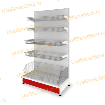 Торговый стеллаж с корзиной 1950*500*900 - uralbiznesstroi.ru – Казань