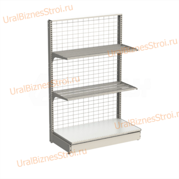 Торговый пристенный стеллаж сеткой 1450*400*1000 3 полки - uralbiznesstroi.ru – Казань