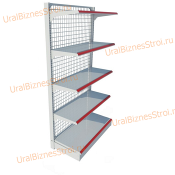 Торговый пристенный стеллаж сеткой 2350*500*600 5 полок - uralbiznesstroi.ru – Казань