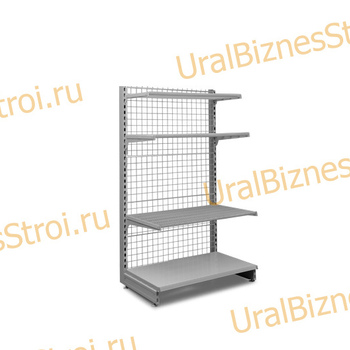 Торговый пристенный стеллаж сеткой 1950*400*600 4 полки - uralbiznesstroi.ru – Казань