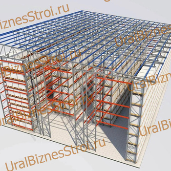 Самонесущий склад 7000*20000*7000мм 3 яруса - uralbiznesstroi.ru – Казань