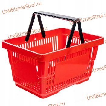 Корзина-пластик (20л) с 2-я ручк, цвет-красный - uralbiznesstroi.ru – Казань