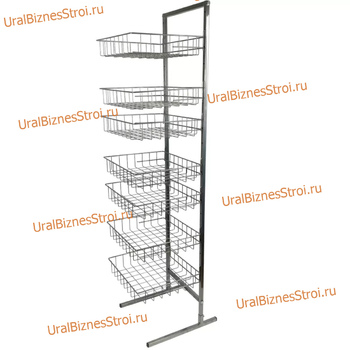 Стойка прикассовая 1800х400х450 , 7 корзин - uralbiznesstroi.ru – Казань