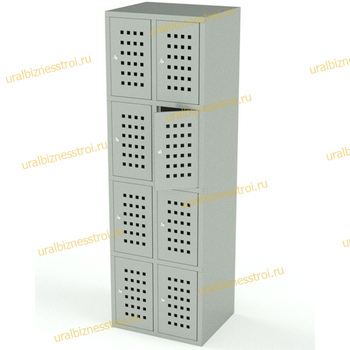  Шкаф сумочный разборный 800х500х1850 (ШхГхВ) 2х секционный 8-ячеечный S-0,8 мм - uralbiznesstroi.ru – Казань