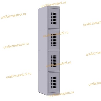  Шкаф сумочный разборный 300х500х1850 (ШхГхВ) 4-ячеечный 1х секционный S-0,6мм (Основная секция) - uralbiznesstroi.ru – Казань