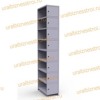  Шкаф сумочный разборный 300х500х1850 (ШхГхВ) 1х секционный 8-ячеечный S-0,6 мм (Дополнительная секция) - uralbiznesstroi.ru – Казань