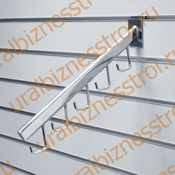 F 112 Кронштейн наклонный, с 5-ю крючками , 400 мм, хром - uralbiznesstroi.ru – Казань