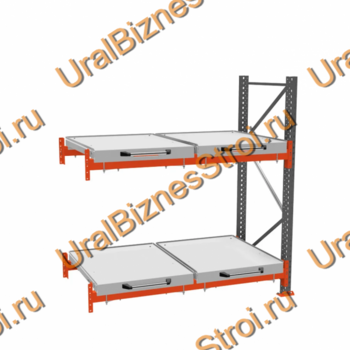 Стеллаж с выкатными платформами дополнительная секция 2500*1800*1050 2 яруса 4 платформы - uralbiznesstroi.ru – Казань