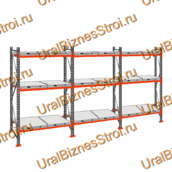 Стеллаж с выкатными платформами  3000*5400*1050 3 яруса 18 платформ - uralbiznesstroi.ru – Казань