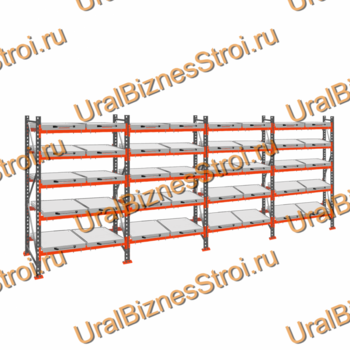 Стеллаж с выкатными платформами  3000*7200*1050 5 ярусов 40 платформ - uralbiznesstroi.ru – Казань