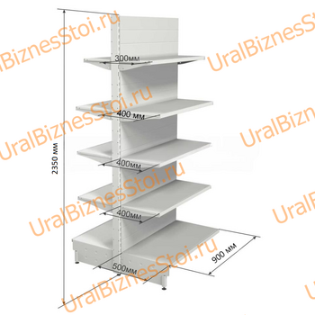 Торговый островной стеллаж 2350*500*900 5 полок - uralbiznesstroi.ru – Казань