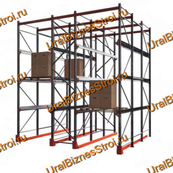Стеллаж набивной паллетный (5000х4540х5000 мм), 3 линии, 3 яруса - uralbiznesstroi.ru – Казань