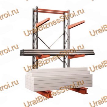 Стеллаж консольный односторонний 3000x1150x1070 мм легкий 3 яруса - uralbiznesstroi.ru – Казань