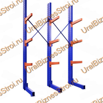 Стеллаж консольный односторонний 2000x1650x1270 мм тяжелый 4 яруса - uralbiznesstroi.ru – Казань