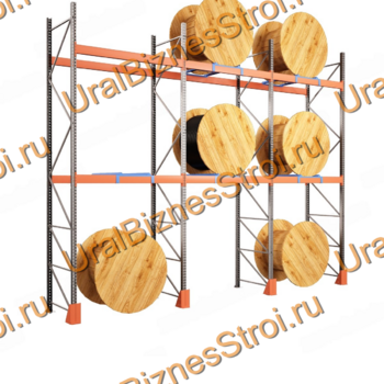 Паллетный стеллаж для катушек 3000*1050*5400 2 яруса 2100 кг на ярус - uralbiznesstroi.ru – Казань