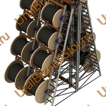 Стеллаж для кабельных барабанов 3400*3000*1050 мм на 6 барабанов - uralbiznesstroi.ru – Казань