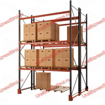 Паллетный стеллаж 4000*1050*2700 3 яруса 1210 кг на ярус - uralbiznesstroi.ru – Казань