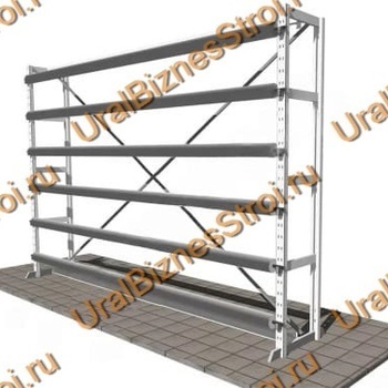 Стеллаж для линолеума 2000*3420*600 на 3 вала односторонний - uralbiznesstroi.ru – Казань