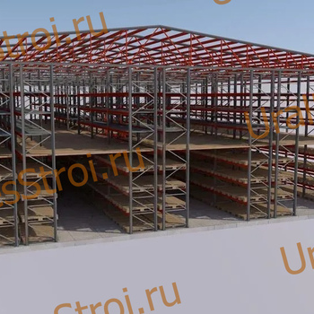 Быстровозводимый склад (мезонин) на паллетных стеллажах 20000*27000*10000 2 этажа - uralbiznesstroi.ru – Казань