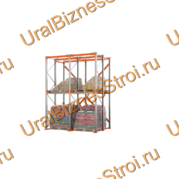 Стеллаж паллетный набивной (4000х3060х1800 мм), 2 линии, 2 яруса - uralbiznesstroi.ru – Казань